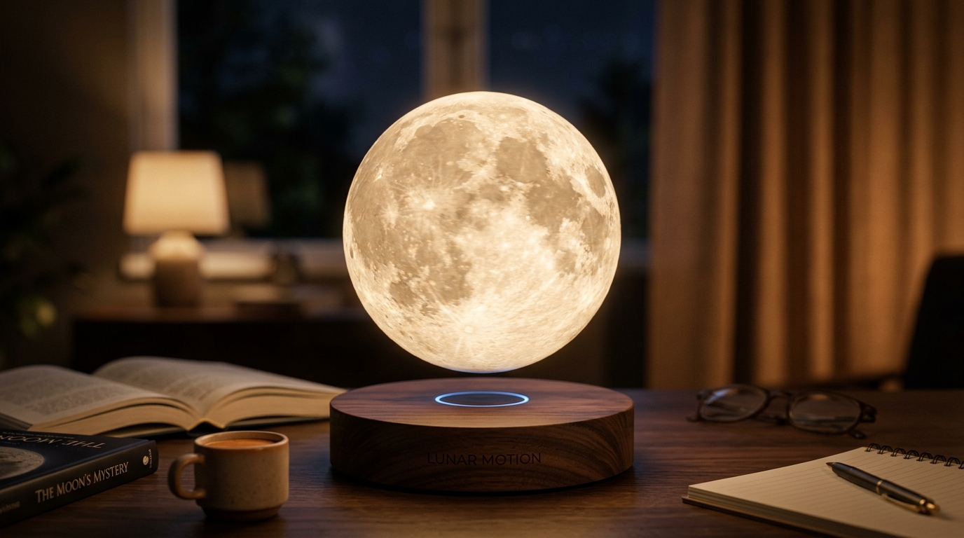Lámpara de Luna con Levitación Magnética 3D